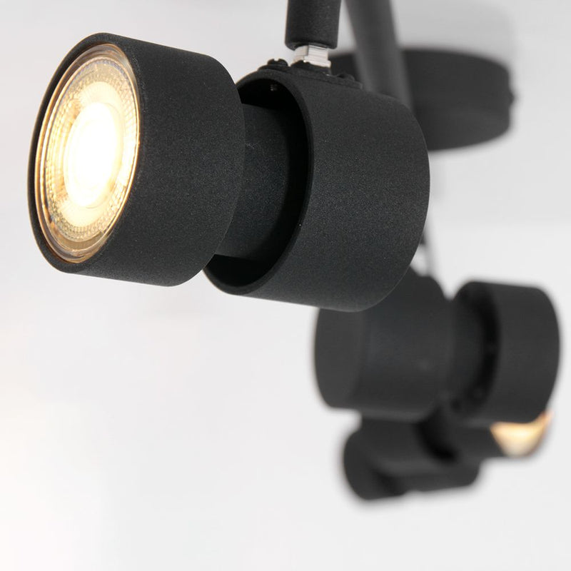 Flush mount Natasja LED metal black GU10 4 lamps