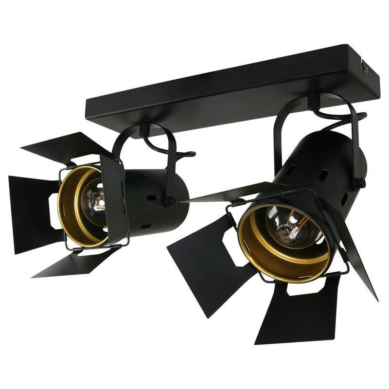 Spotlight Carrг metal black E27 2 lamps