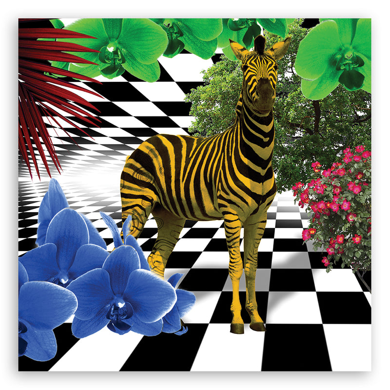 Deco panel print, Colourful zebra