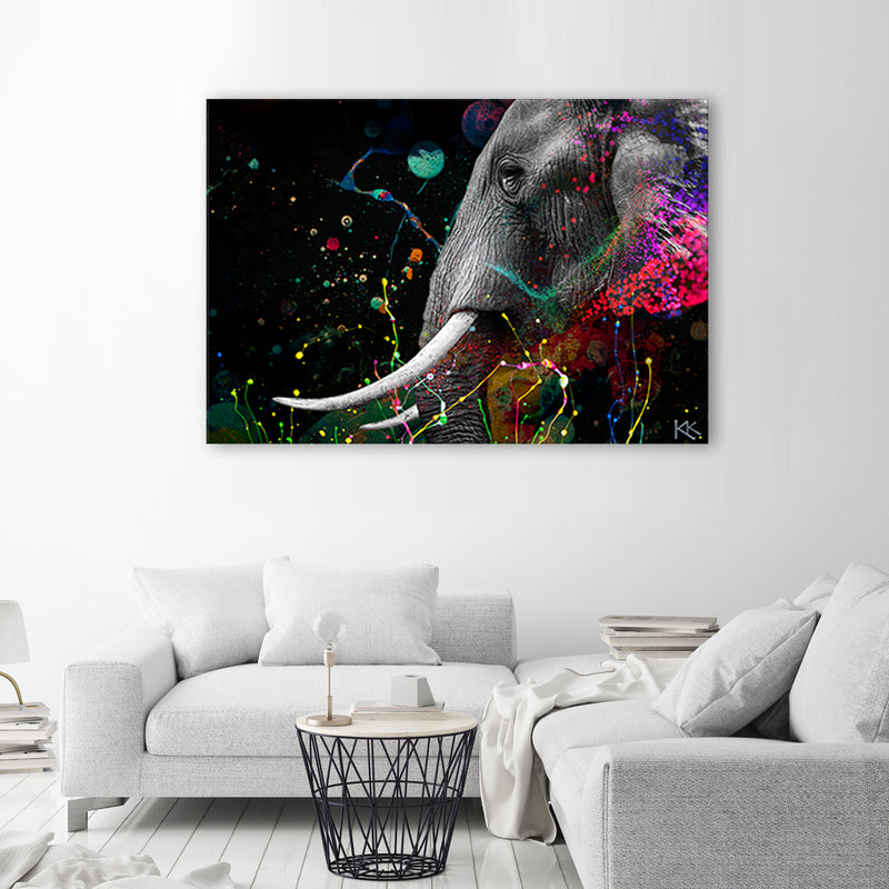 Deco panel print, African elephant abstract