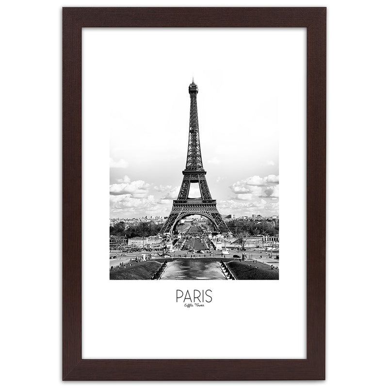 Picture in brown frame, The iconic eiffel tower