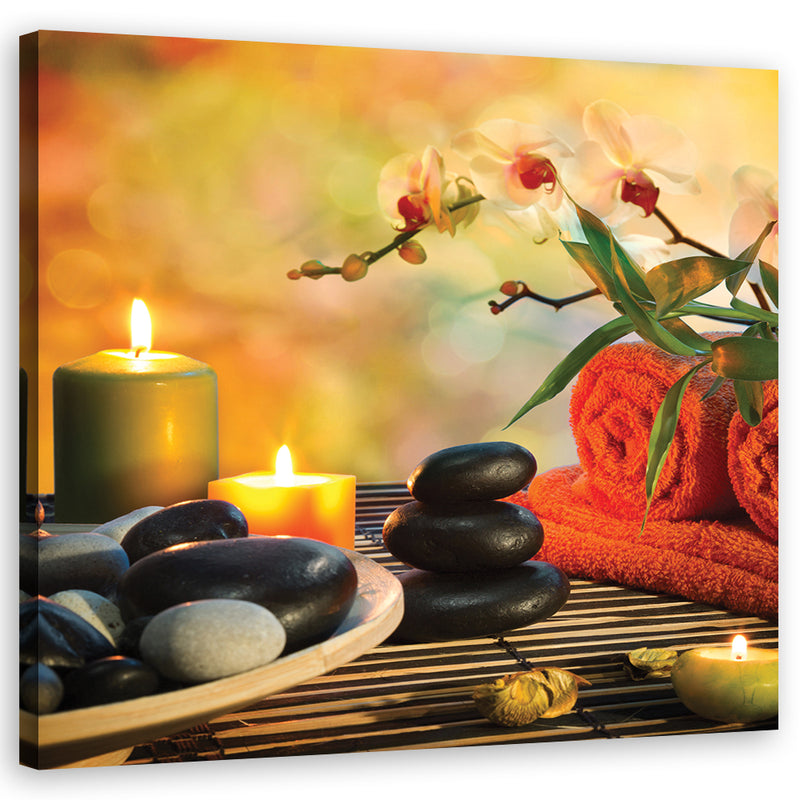 Canvas print, Zen stones spa set
