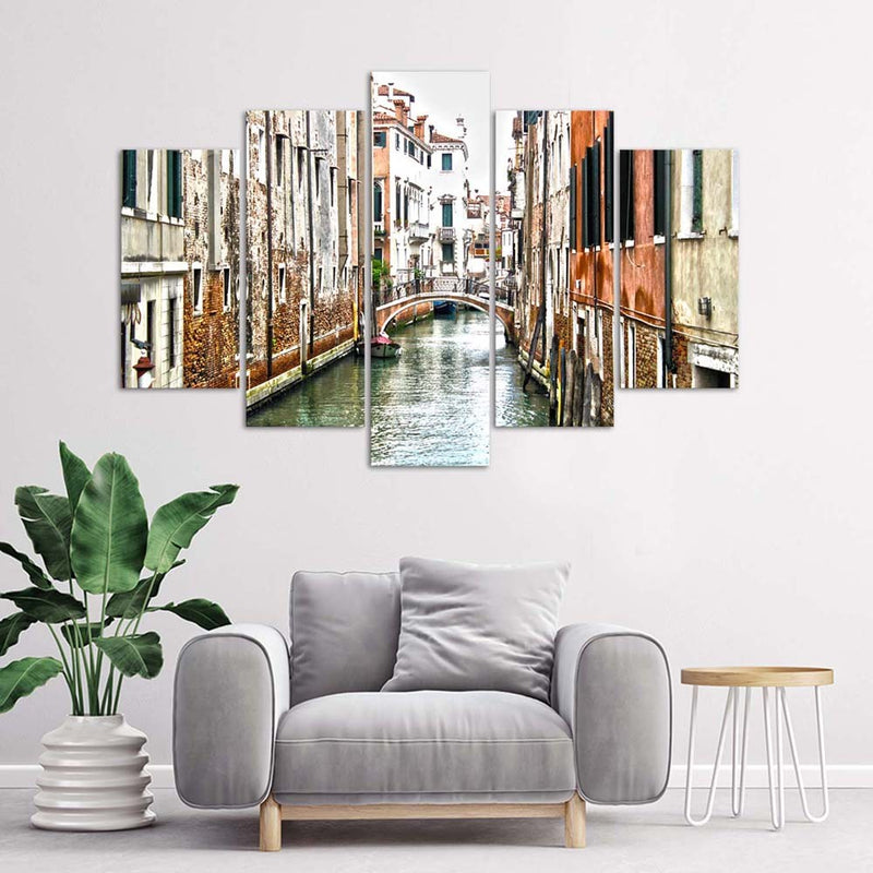 Five piece picture deco panel, Venice