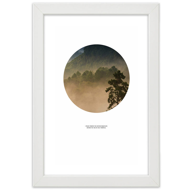 Picture in white frame, Forest in a circle