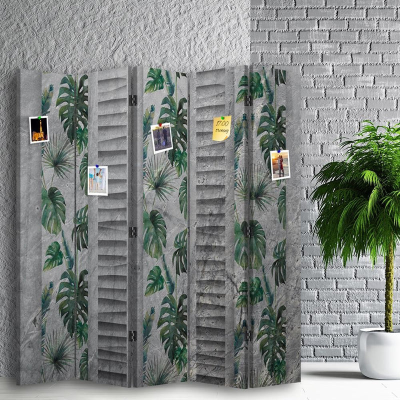 Room divider Double-sided PIN IT, Custom design with monstera