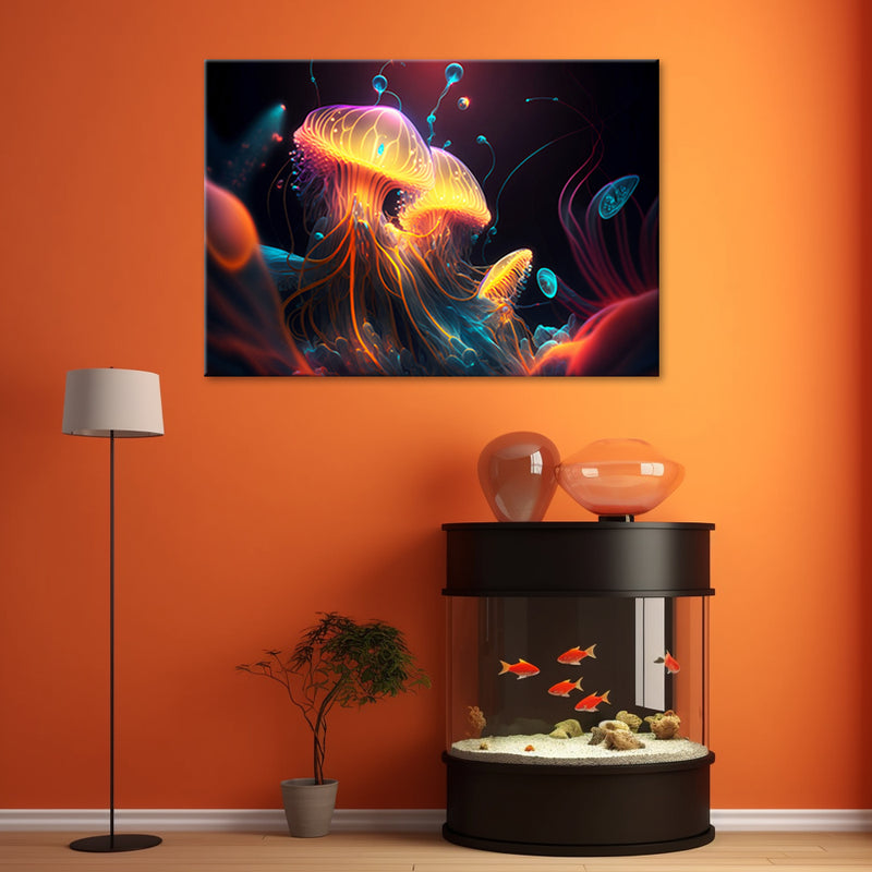 Impresión de panel decorativo, abstracción marina colorida