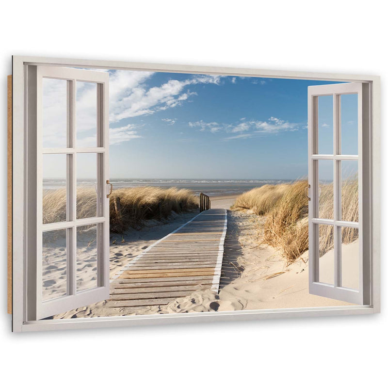 Deco panel print, Window footbridge to the beach