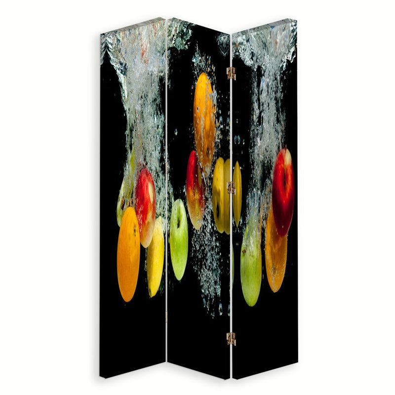 Room divider Double-sided rotatable, Apples in water
