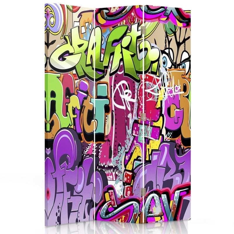 Room divider Double-sided rotatable, Graffiti abstraction