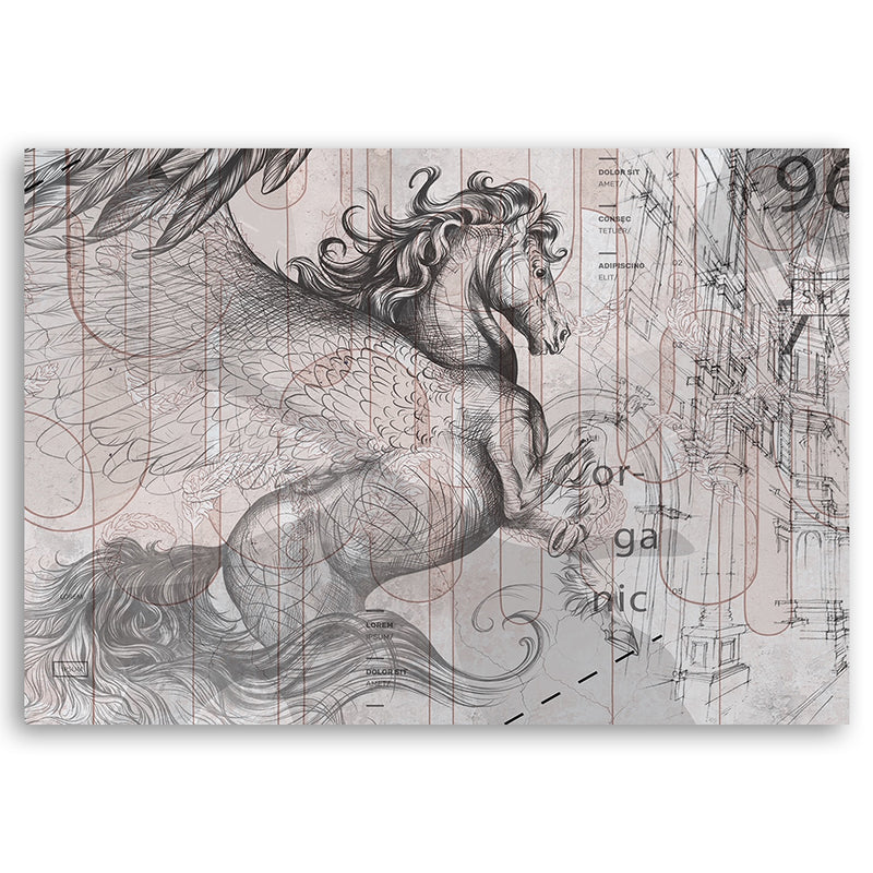 Deco panel print, Pegasus abstract