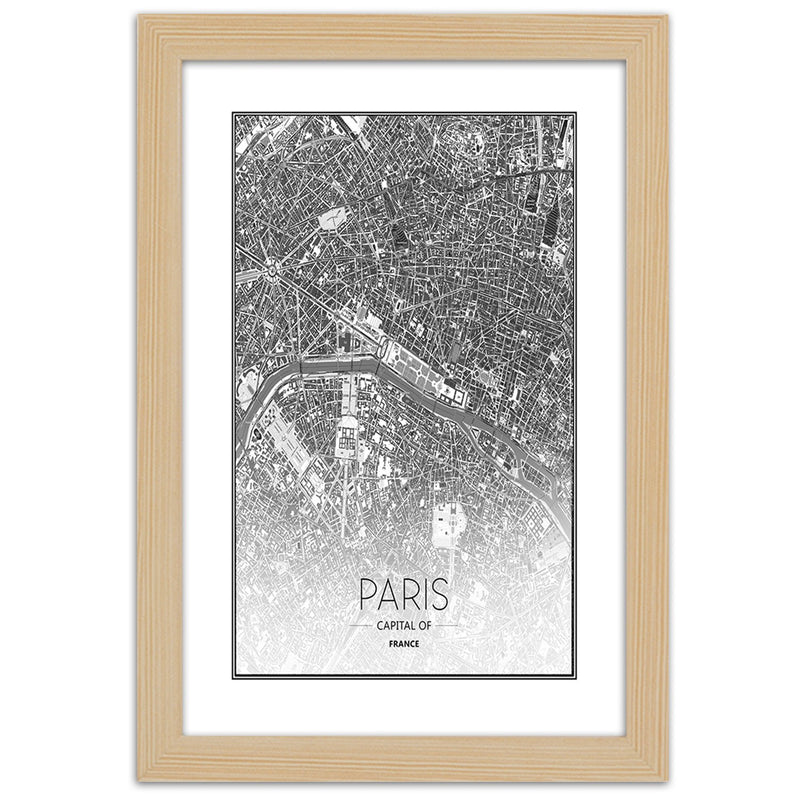 Cuadro en marco natural, Plano de París.
