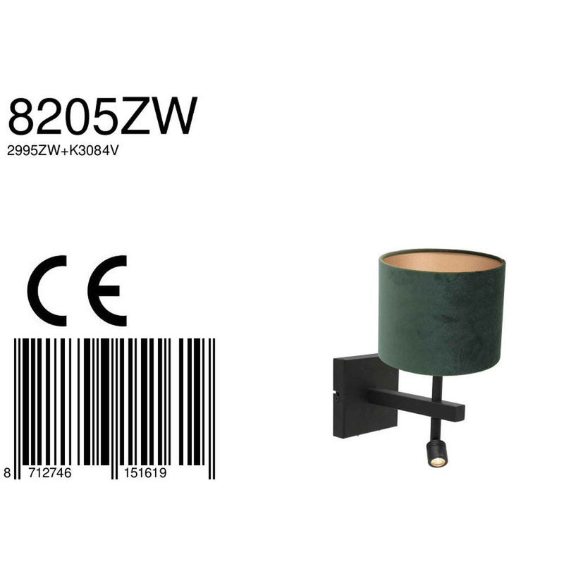 Wall sconce Rod metal green LED / E27 2 lamps