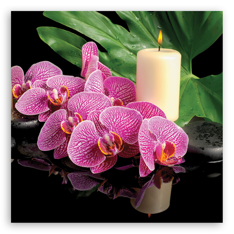 Canvas print, Pink Orchid Candles