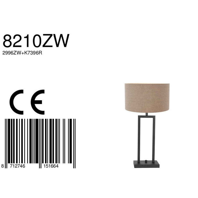 Table lamp Rod linen grey E27