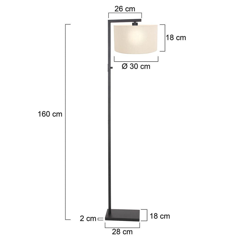Floor lamp Rod linen white E27