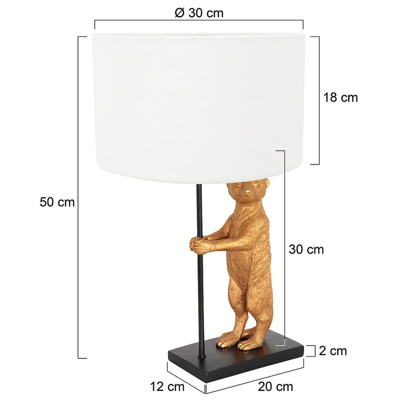 Table lamp Animaux linen white E27