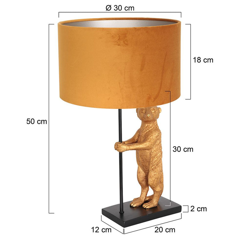 Table lamp Animaux metal gold E27