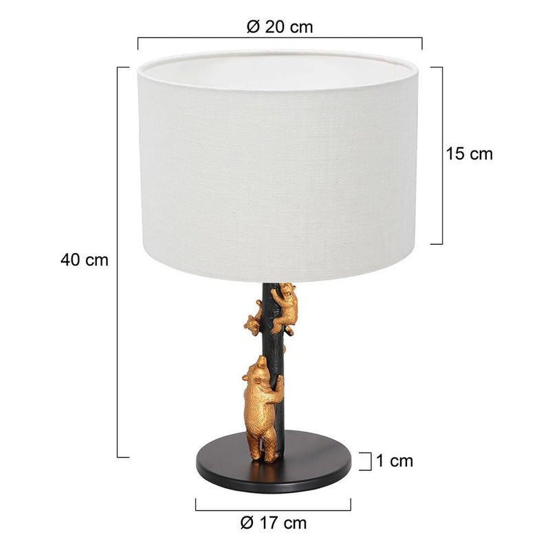 Table lamp Animaux linen white E27