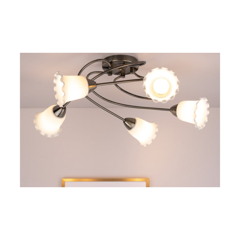 Faria Ceiling Lamp 5xE27 Max.60W Patina/White