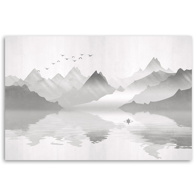 Deco panel print, Mountains by the lake abstract