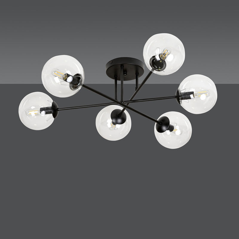 BRENDI ceiling lamp 6L, D14 black, E14