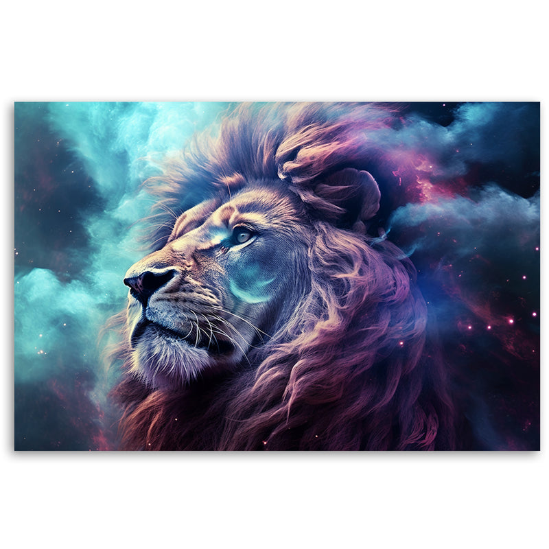 Canvas print, Lion Abstraction Blue