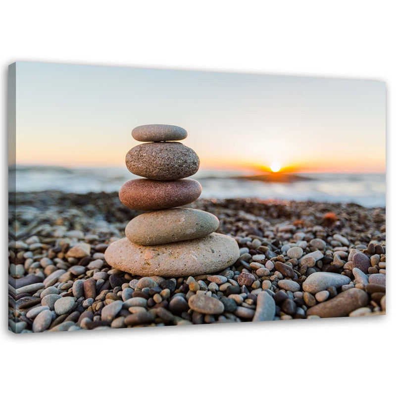 Cuadro, Piedras zen en una playa