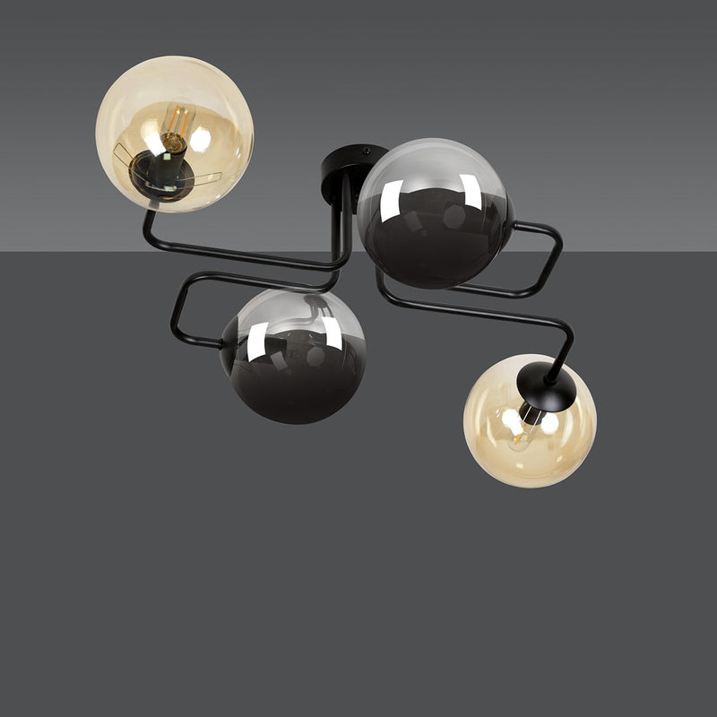 BRENDI ceiling lamp 4L, D14 black, E14