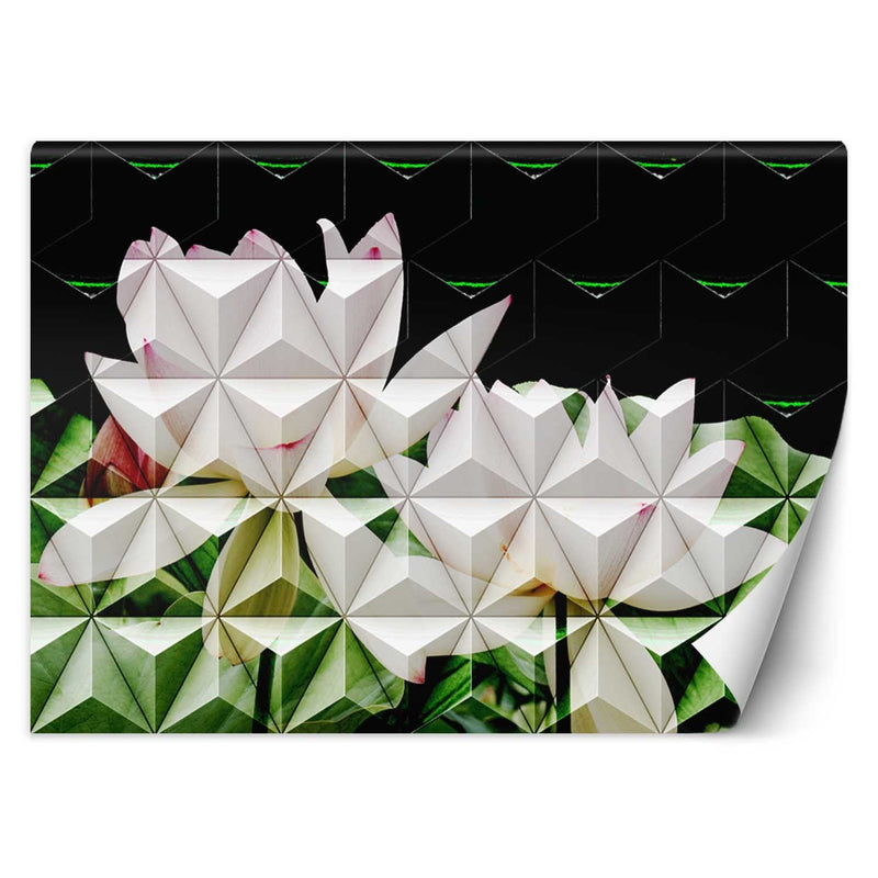 Wallpaper, Lotus flower geometric