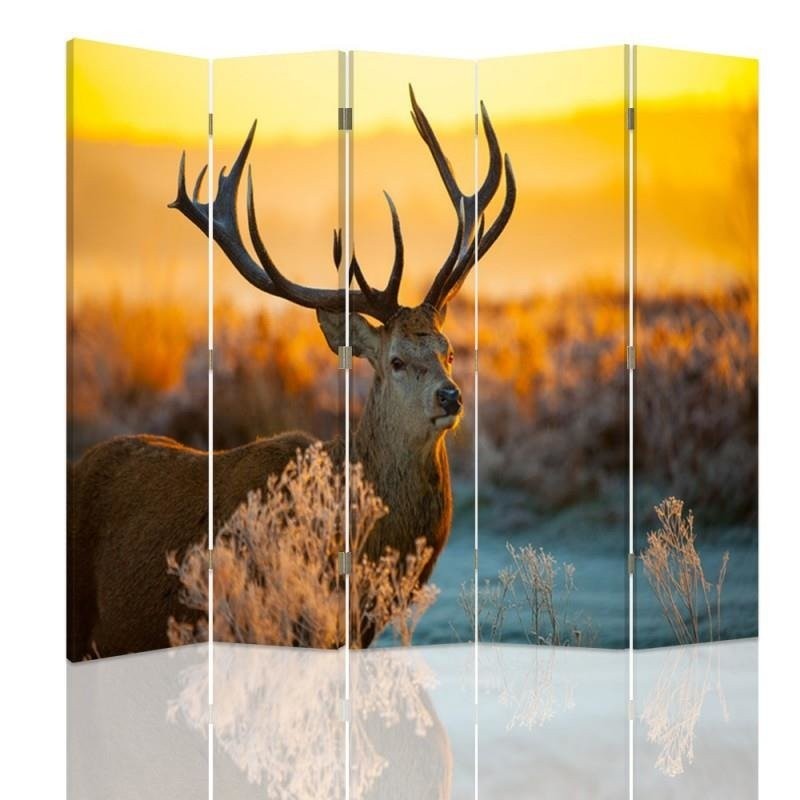 Room divider Double-sided, Deer in winter