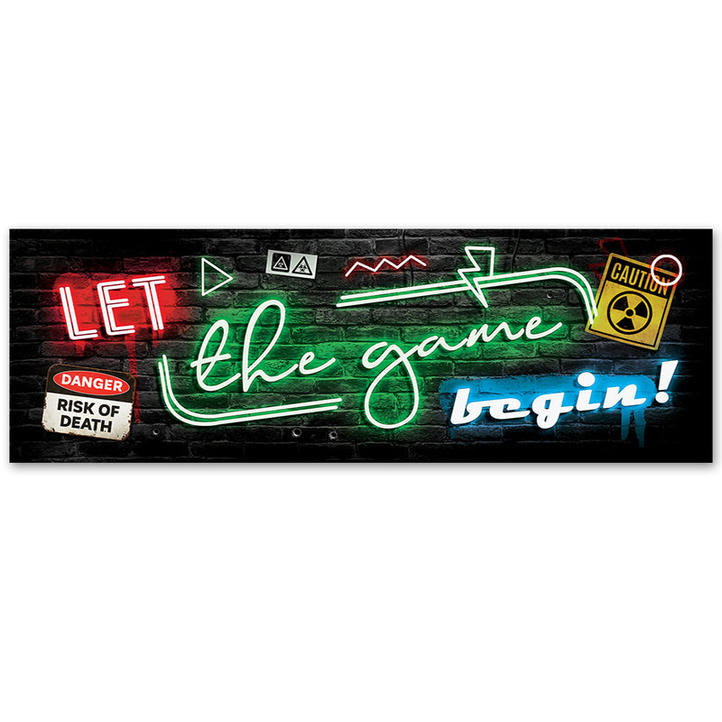 Deco panel print, Gaming inscription for gamers neon gaming