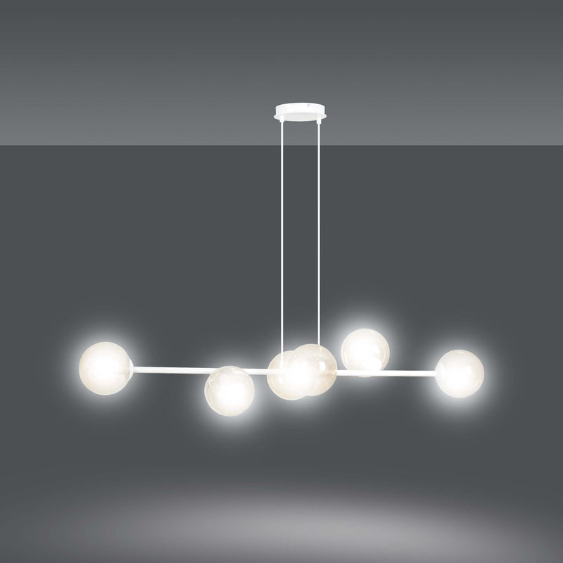 ROSSI pendant lamp 6L, D14 white, E14