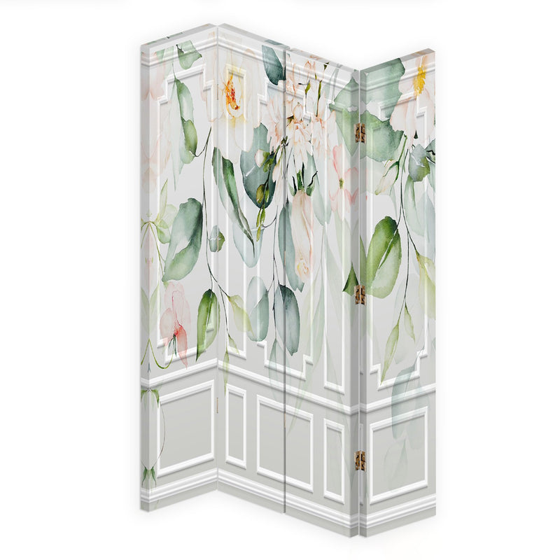 Room divider Double-sided rotatable, Green leaves