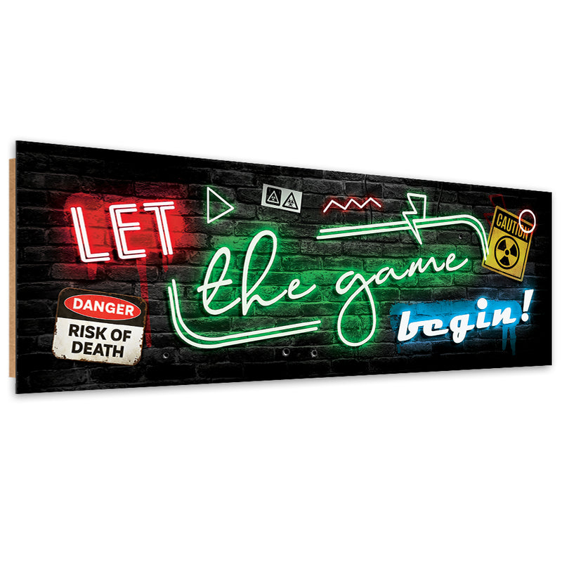 Deco panel print, Gaming inscription for gamers neon gaming