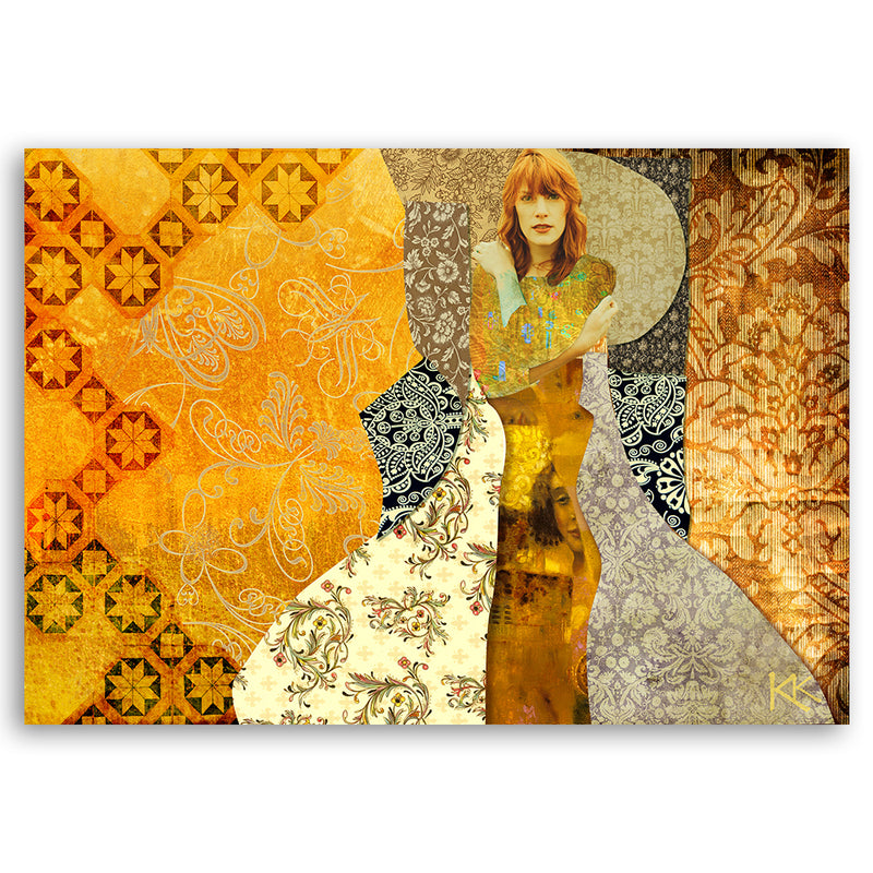 Deco panel print, Woman on decorative background