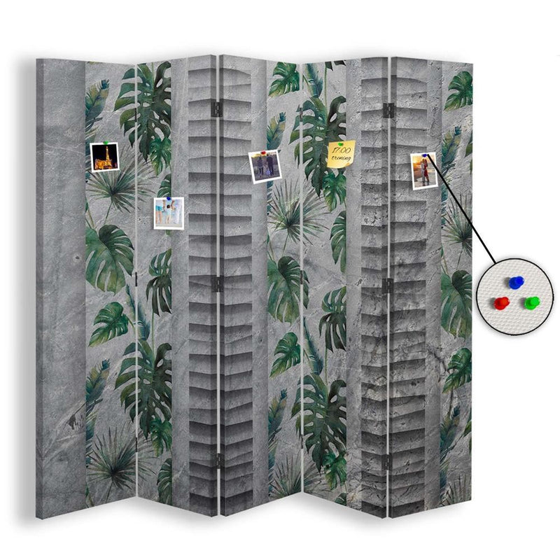 Room divider Double-sided PIN IT, Custom design with monstera