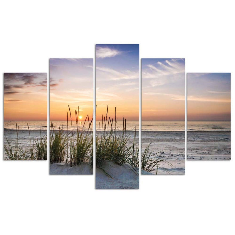 Five piece picture deco panel, Walking on the dunes