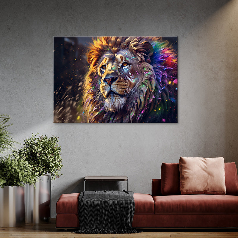Impresión de panel decorativo, Abstracción de animales león