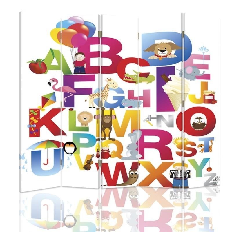 Room divider Double-sided, Colorful alphabet