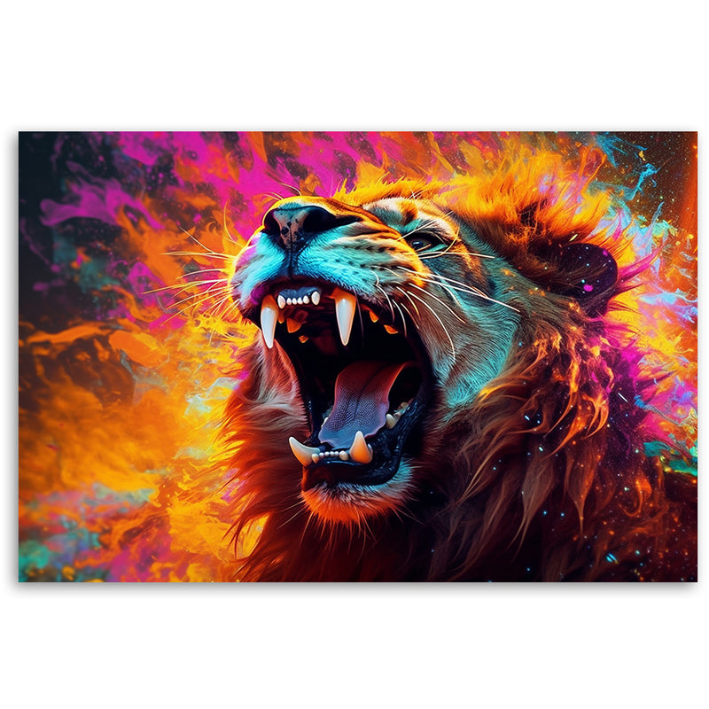 Deco panel print, Lion Roar Abstract