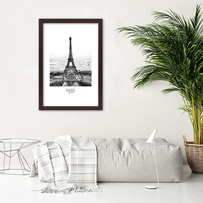 Cuadro en marco marrón, La icónica torre Eiffel