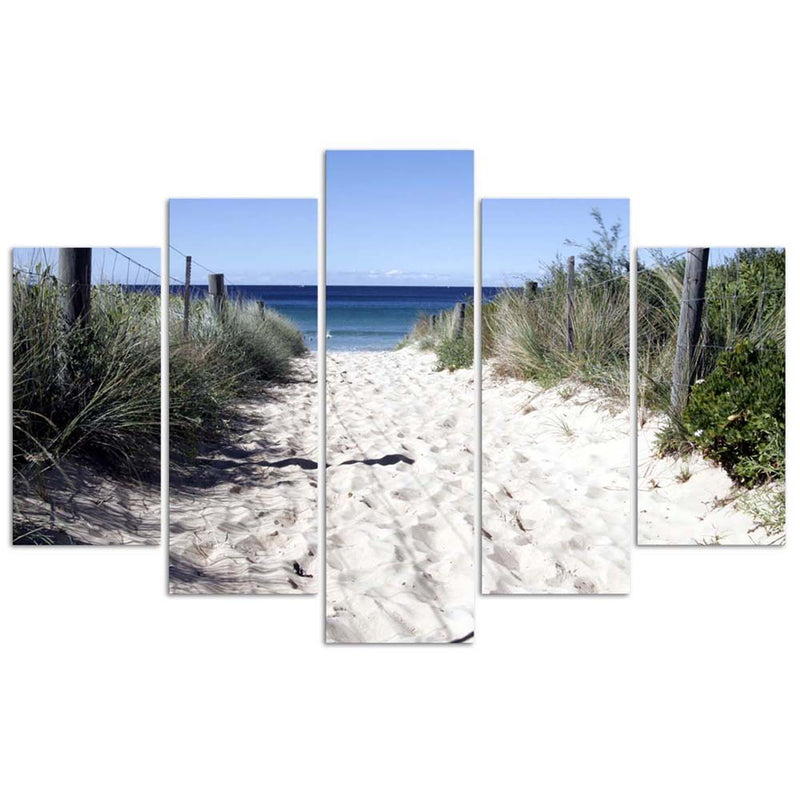 Five piece picture deco panel, Path through the dunes