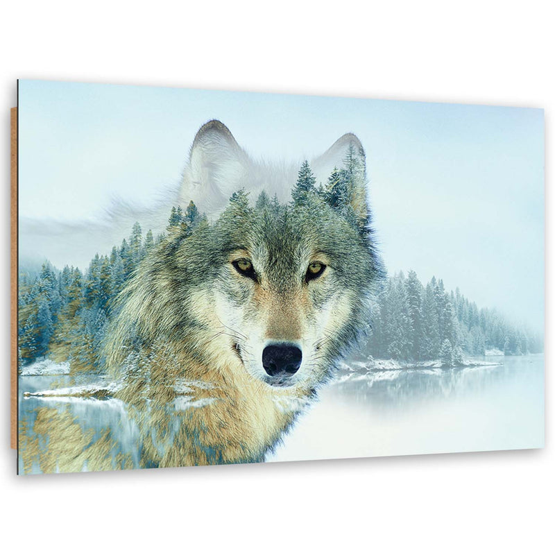 Deco panel print, Wolf in the mountains