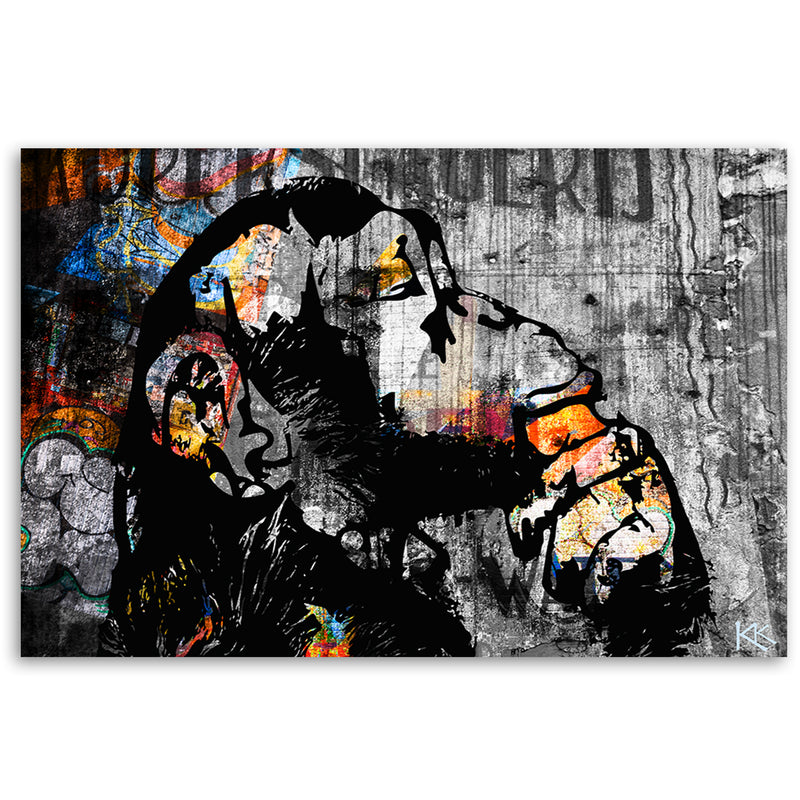 Canvas print, Street art banksy monkey abstract