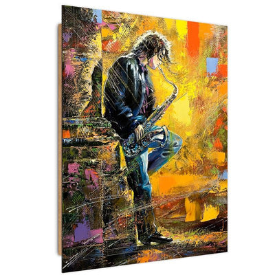 Deco panel print, Musician with saxophone
