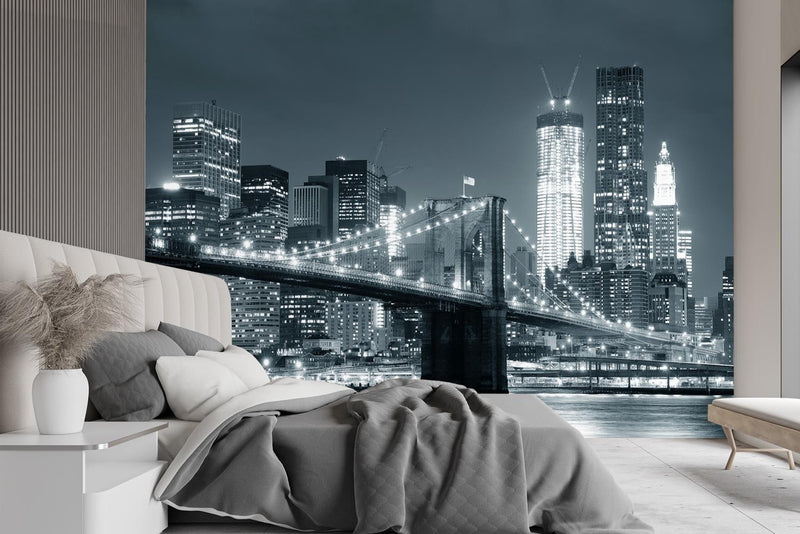Wallpaper, New York Brooklyn Bridge black and white