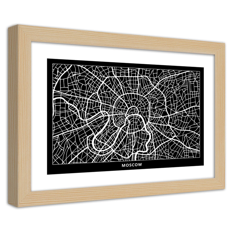 Picture in natural frame, City plan moscow