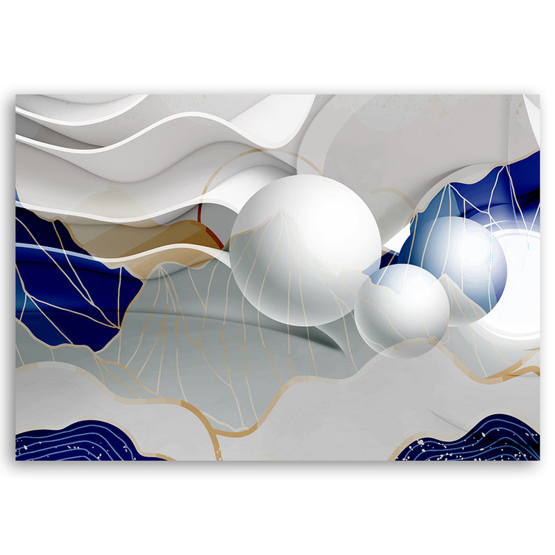 Canvas print, Blue abstract with balls 3D
