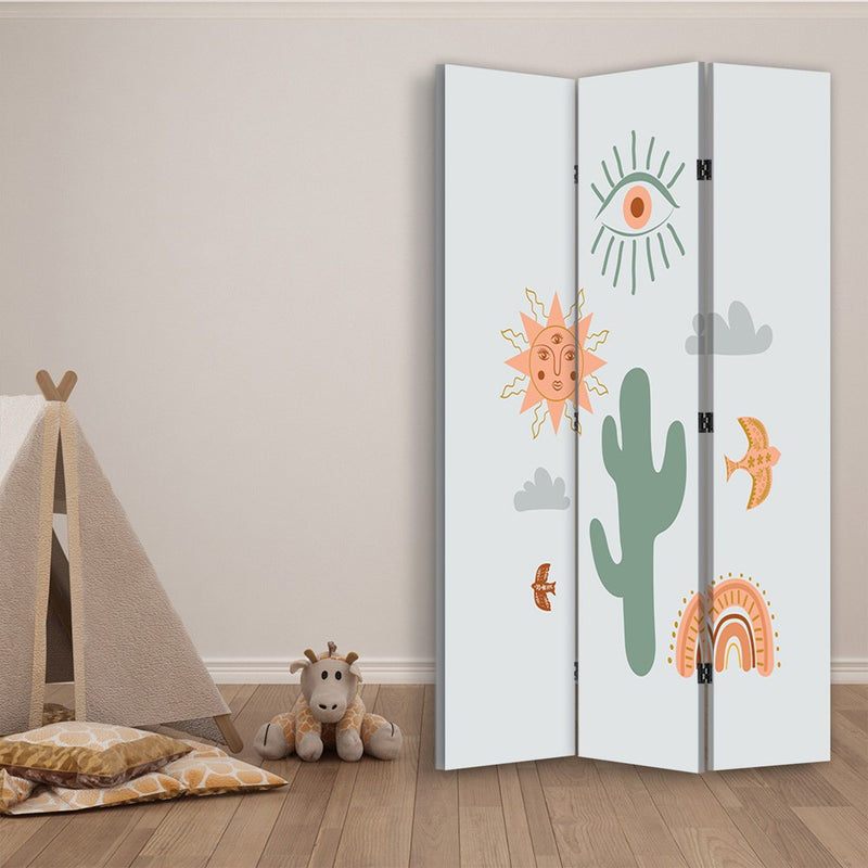Room divider Double-sided rotatable, Coloured symbols