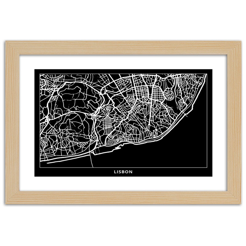 Picture in natural frame, City plan lisbon